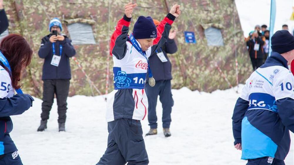 Special Olympics Chile Snowboarder Gonzolo Escobar takes first place in Advanced Giant Slalom Snowboarding Final at Special Olympics World Winter Games 2025.